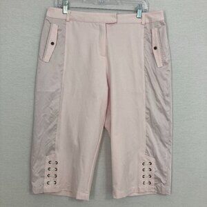 Tail Light Pink Lace Detail Soft Lightweight Activewear Capri Pants size 14 Golf